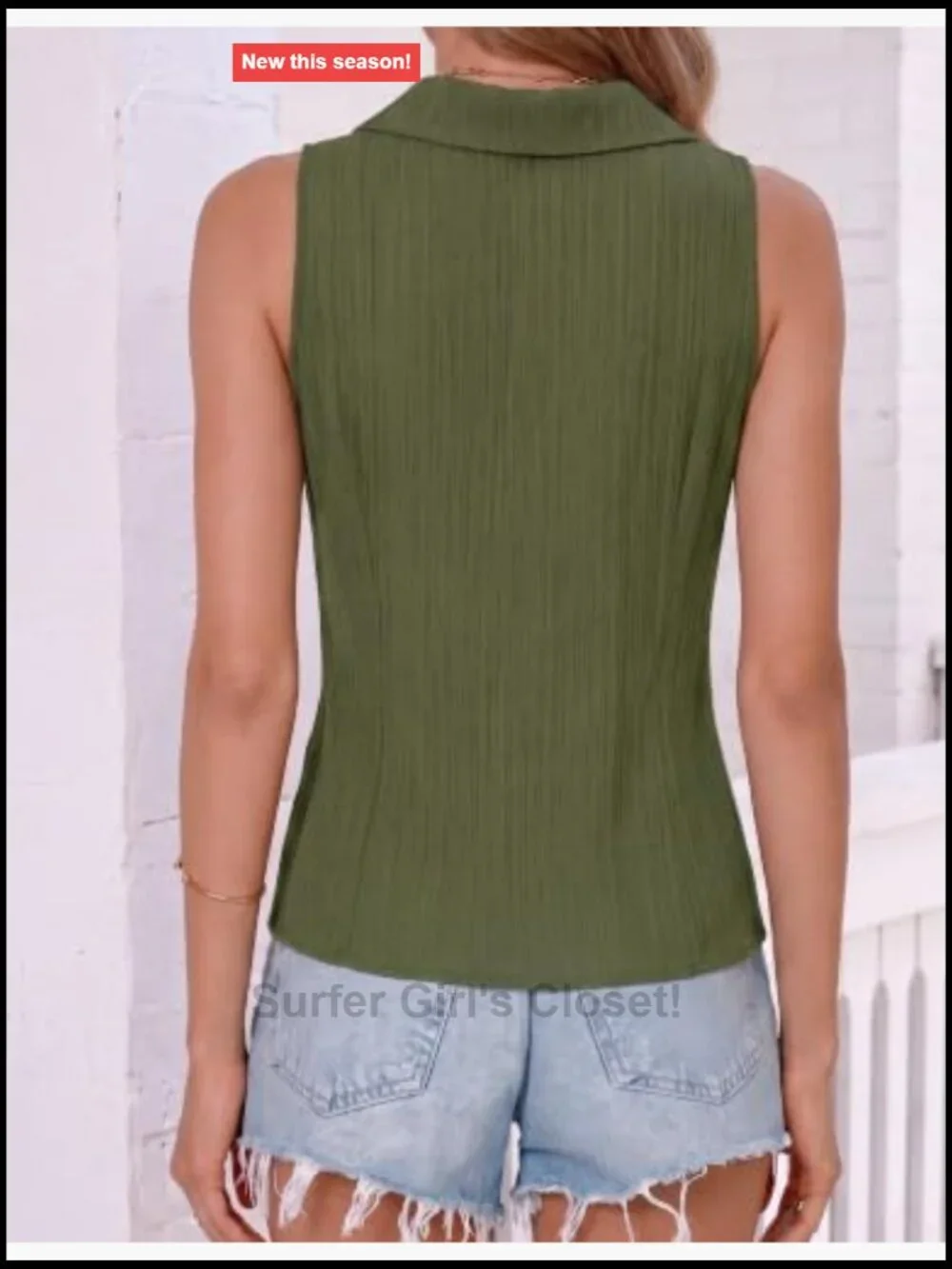 Women Sleeveless V Neck Tank Tops Knot Front Blouses Fitted Summer Tops